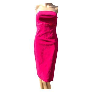 Express Stretch Vintage Fuchsia Pink Strapless Fitted womens Dress Size 6